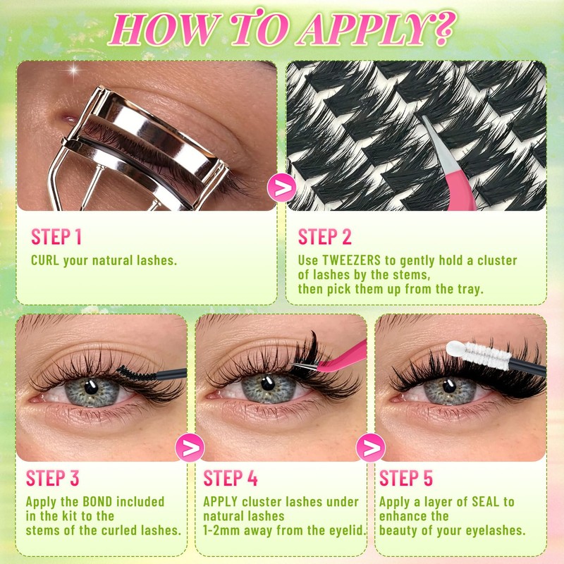 Manga Lash Clusters Kit Eyelash Clusters with Bottom Lashes 8-16mm