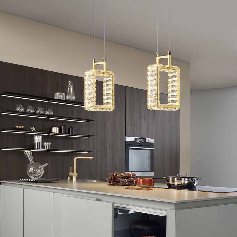 zhllmq Kitchen Island Mini Light Fixture Modern Led Crystal Pendant
