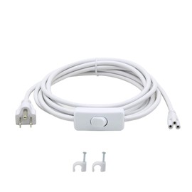SinLoon 11FT US Plug Power Cords with On/Off Switch 3-Core LED Integrated Lights Connector Power Cable for LED T5 T8 Light Tube Integrated LED Light Fixture Extension Cable (3.4m US SW)