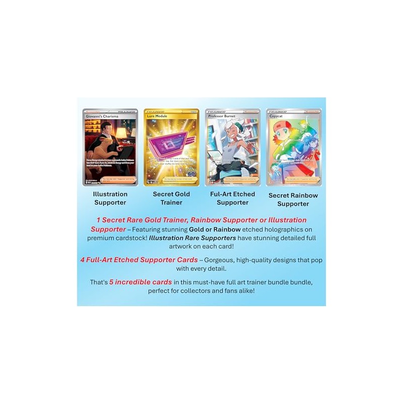 Pokemon 5 Full Art Trainer Card Lot - X1 Secret