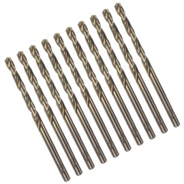 TOP-VIGOR 10Pcs 4.1mm Cobalt Jobber Drill Bits, M35 High Speed Steel HSS Twist Dril Bit Tool with Straight Shank for Drilling Hardened Metal, Stainless Steel, Cast Iron, Wood and Plastic