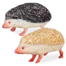 Hohopeti 2Pcs Hedgehog Animal Figurines Hand Painted Miniature Statues for Garden Decor Dynamic Jungle Ornaments for Home Office Lawn Decoration
