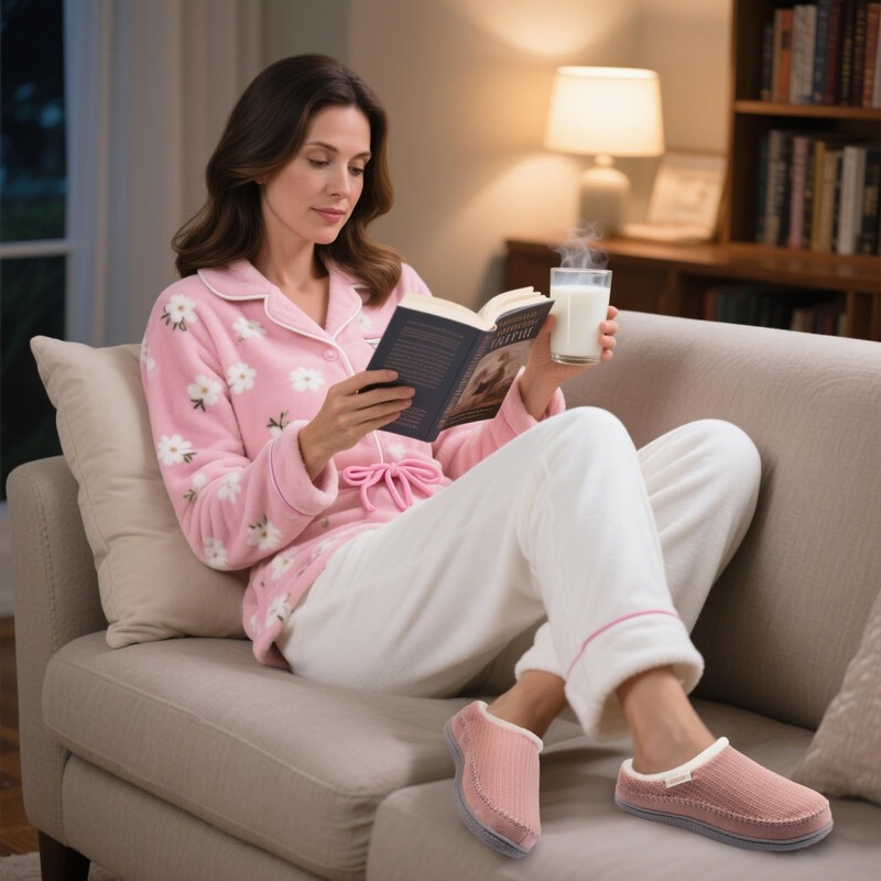 Zizor Women's Moselle Memory Foam Moccasin Clog Slippers (Dusk Pink,