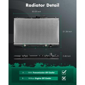 SCITOO 2148 Radiator Fit 1998 1999 2000 2001 2002 for Honda for Accord 2.3L