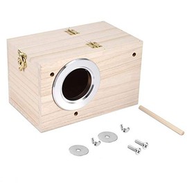 Zerodis Caja de Cría para Aves Pequeñas, Nido de Pino con Acceso Superior 12x12x19.5 cm Ideal Periquitos Ninfas Agapornis en Jaulas Interiores Patios Tranquilos para Incubación Cómoda
