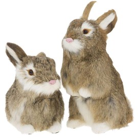 Mark Roberts Rabbit Figurines, 6-9 inches, Brown, Assortment of 2 - Beautiful Spring Inspired Decoration for Your Home