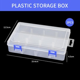 Pack of 2 Storage Boxes for Small Parts - Transparent Sorting Box for Screws, Jewellery, Beads & Craft Accessories - Sturdy Organiser Boxes Made of PP Material (20 x 12.5 x 4.5 cm)
