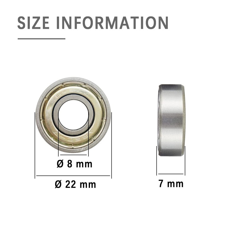 ZhenSFlourish Ball Bearings 8 x 22 x 7 Pack of