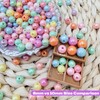 Fiozroor 100 Pcs 10mm Iridescent Colorful Pearl Craft Beads