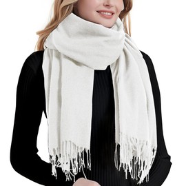 Landisun Scarf for Women-Winter Pashmina-Shawl Wraps Scarf Winter Women Cashmere-Scarf Wedding Scarf-Ivory