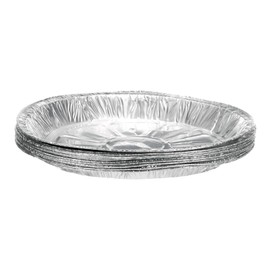 sourcing map 10pcs Aluminum Foil Pie Pans 9.06" Round Disposable Non-Stick Baking Pans for Pies Quiches Tarts Baking Cooking Reheating Parties, Silver