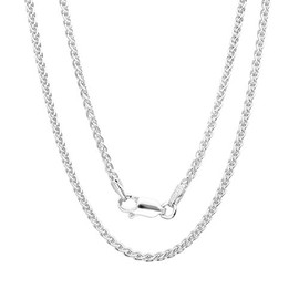 Flintski Jewelry Wheat Chain .925 Sterling Silver Lobster Claw Clasp Made in Italy Lengths from 16" to 24" (18" 5mm 39.7grams)