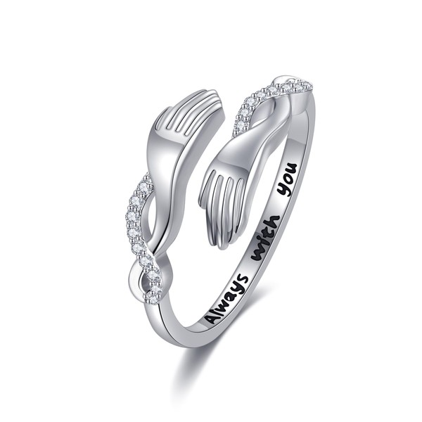 ONEFINITY 925 Sterling Silver Hug Rings for Women Infinity Symbol