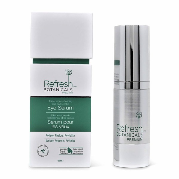 Refresh Botanicals Eye Serum | Premium Eye Cream with 7 Powerful Bioactives | Target Puffiness, Dark Circles & Fine Lines| Organic & Natural | Paraben & Chemicals free | 30 ml