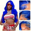 AAY Blue Human Hair Wig 13x4 HD Lace Front Wig