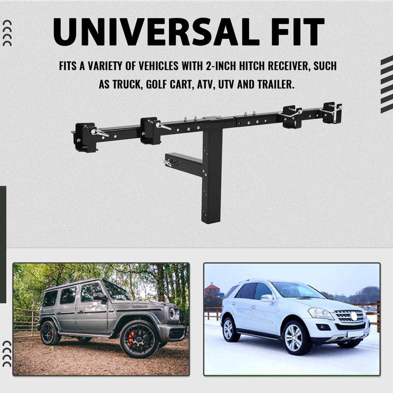 KUAFU Double Trash Can Hauler Adjustable Trailer Can Hitch Compatible