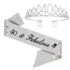 40th Birthday Sash and Tiara, 40 Birthday Rhinestone Crown Birthday
