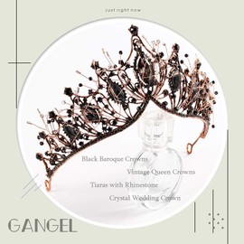 Gangel Baroque Costume Wedding Crowns Vintage Queen Crowns Crystal Tiaras Rhinestone Pricess Tiara Bride Wedding Crown for Women and Girls Hair Accessories (GOLD)