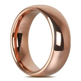 Fyrddyn 6mm 8mm 10mm Rose Gold Tungsten Rings Wedding Band Matte Comfort Fit for Men Women Size 4-15.5