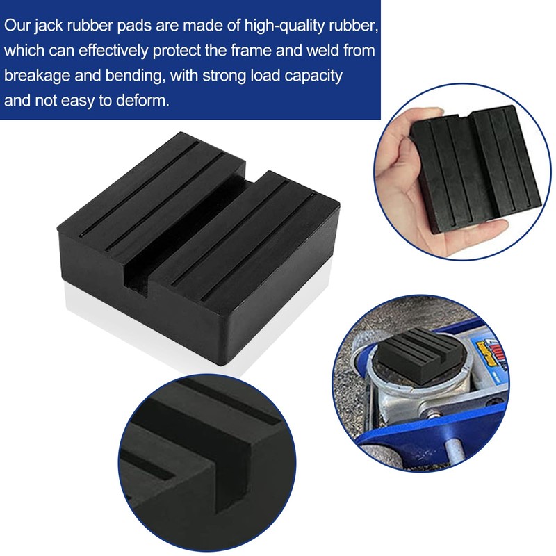 Pack of 2 Car Jack Rubber Pads, Rubber Blocks, 75