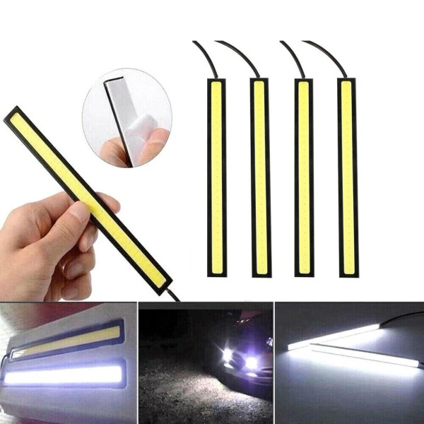 Unbranded 4PCS WHITE LED STRIP DRL DAYTIME RUNNING LIGHTS FOG