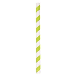 FRANZ MENSCH NatureStar Paper Drinking Straws Cocktail Striped Green / White Length 13 cm Diameter 0.8 cm Pack of 4000