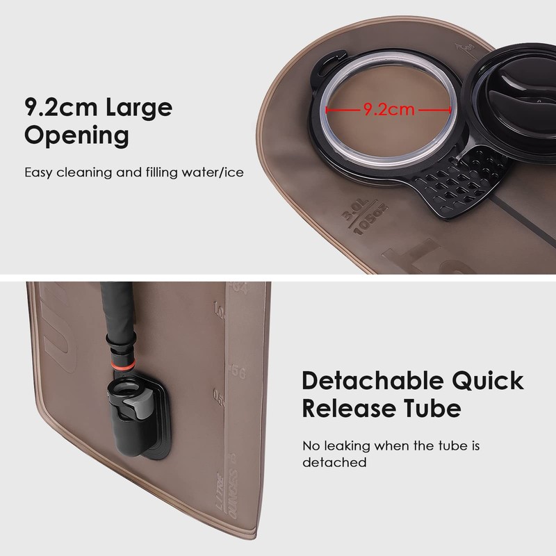 UTOBEST Trinkblase Wasserblase 3L TPU Wasserspeicher mit Isolierschlauch