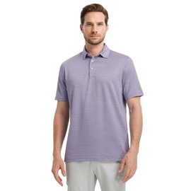 Rouen Mens Golf Shirts Dry Fit Moisture Wicking Jacquard Heather Casual Athletic Collared Polo Shirts for Men
