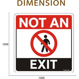 2 pack Not An Exit Sign, 10 x 10 inches,Metal Reflective Aluminum Material,Rust Free Aluminum-UV Protected and Weatherproof,Indoor/Outdoor Use