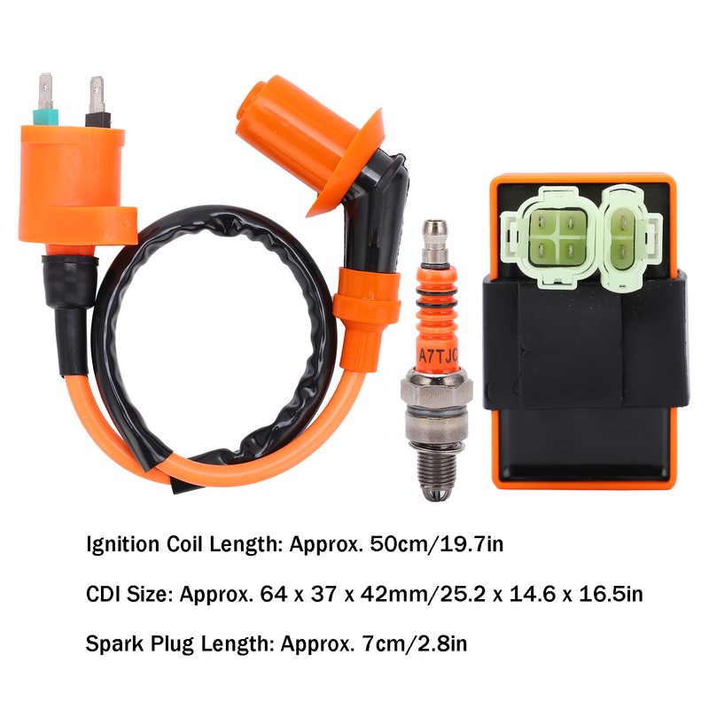 Ignition Coil Spark Plug CDI Box Kit Replacement for GY6