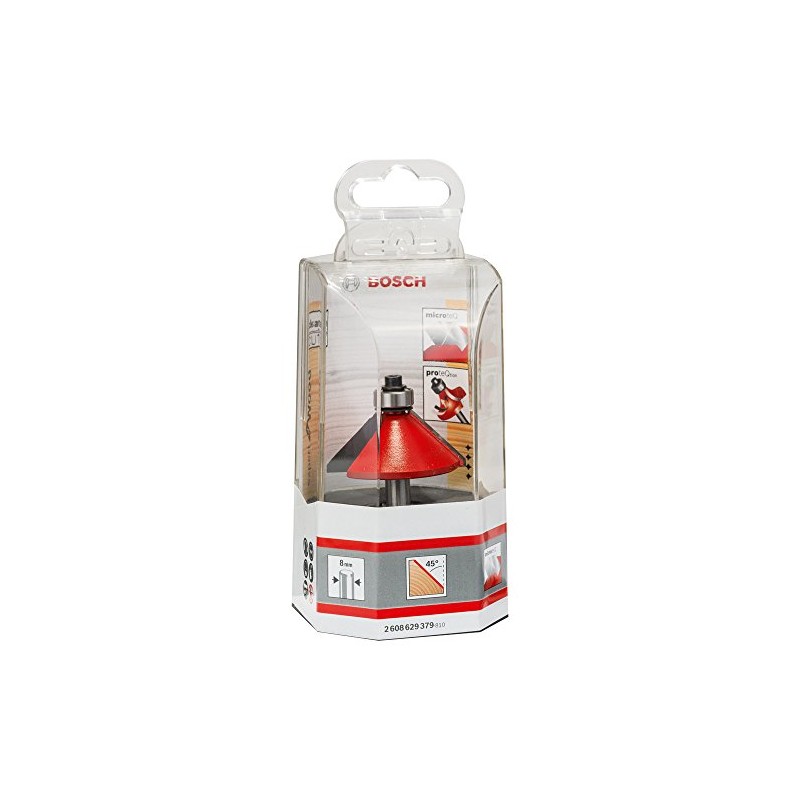Bosch 2608629379 Chamfer-/laminate trim bit Black/Silver/Red, 5 x 8 mm