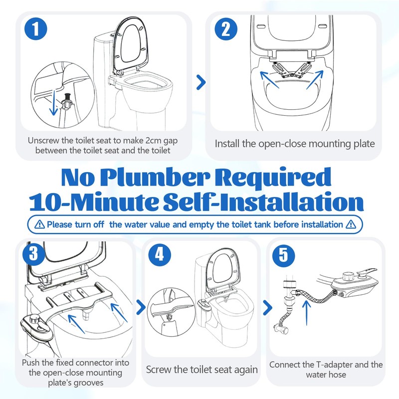 Toilet Attachment for Toilets Seat,Self-Cleaning Hot&Cold Water Bidet-Toilet Attachment for