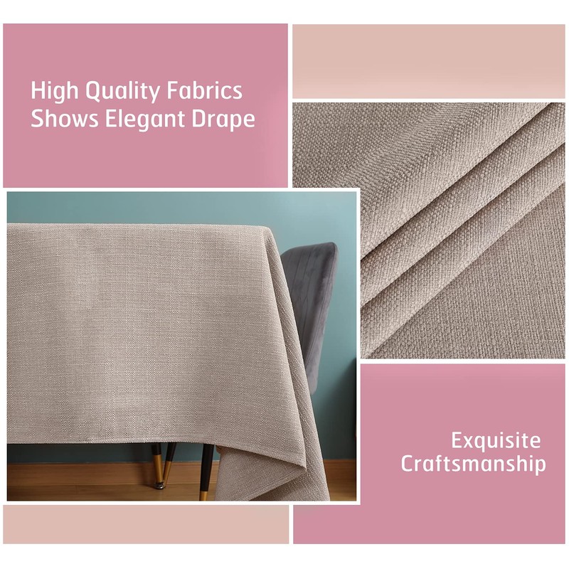 SEASHORE TREE Tablecloth Linen Look Tablecloth Washable Tablecloth Linen Table