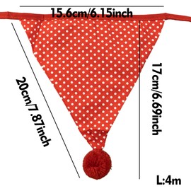 4M Fabric Bunting Banner with 12PCS Double Sided Cotton Pennants, 17x17CM Floral Triangle Garlands for Birthday Parties Ceremonies Kitchen Bedrooms Decoration-Multicolor