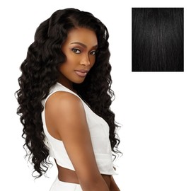 Sensationnel 13A 13X4 Lace Frontalwigs - Loose Wave Human Hair 13A Unprocessed Glueless Straight Preplucked Hairline (20 inch, NATURAL/BLACK)