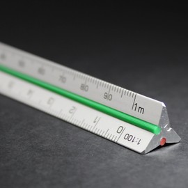 10 cm Aluminium Mini Scale Ruler 1:2.5 1:5 1:10 1:20 1:50 1:100 Pocket Format Metallic Aluminium Triangular