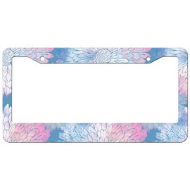 DaLiT Decorative License Plate Frame Holder 2 Holes Retro Flower Pattern Car Tag Cover Auto for Men Women 12×6 Inches