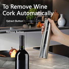 Electric Wine Opener Set - Rechargeable Automatic Corkscrew with Foil Cutter, Vacuum Stoppers & Wine Pourer - Ideal Wine Gift for Home, Kitchen & Party