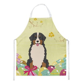 Caroline's Treasures BB6036APRON Easter Eggs Bernese Mountain Dog Apron Cooking Kitchen Server Baking Crafts Gardening for Adult Women Men, Unisex, Large, Multicolor