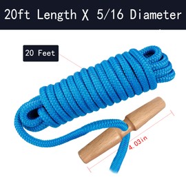 PR-20 Tree Pruner Rope Replacement, for Jameson Fiscar Big Mouth Manual Pole Saw & Tree Pruner,20 feet long with a 5/16-inch Diameter(with Wooden Handle)