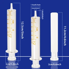 Jiaxix 10 Pack 10ml Glass Syringe With Caps