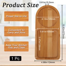 GORGECRAFT Burlywood Arch Wood Tea Serving Tray Wooden Salt and Pepper Mill Tray Holder Bamboo Condiment Tea Serving Tray Grinder Rest for 2 Mills Accessories Tea Kitchen Storage Home Decor