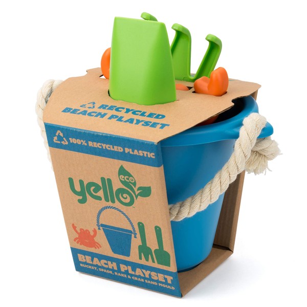 Yello 100% Recycled Plastic Beach Bucket, Kids Eco friendly Outdoor