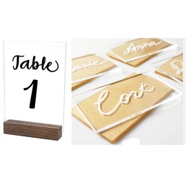 20 Laser Cut Clear Acrylic Blank Shapes for Wedding Welcome or Table Signs, Seating Place Cards & Numbers Guestbook Birthday Events DIY Calligraphy Lettering (4" x 8")