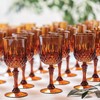 Fun Express Bulk 48 Count Amber Patterned Wine Glasses, Plastic,
