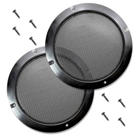 Kalevel 2 Pcs 8 Inch Speaker Grill Cover Metal Subwoofer Cover Mesh Speaker Grill Cover Guard Protector Black with Mounting Screws