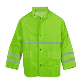 Cordova HV353G6XL Riptide .35 MM PVC/Polyester, Hi-Vis Lime, 3-Piece Rain Suit, Silver Reflective Stripes, Bib Pants With Suspenders, Detachable Hood, 6X-Large, 3-Pack