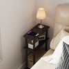 Apicizon Small Narrow Side Table, 3-Tier Skinny End Table with