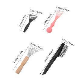FRCOLOR 4pcs Hair Comb Cleaning Brush Tool for Efficient Dust Removal Gentle Bristles Safe for Delicate Combs for Home and Salon Use