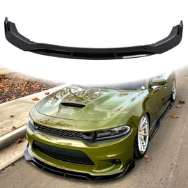 KETAI Front Bumper Lip Compatible with 2015-2023 Dodge Charger SRT Rock Style 4 Stage Design Splitter Spoiler Air Chin Body Kit Gloss Black (Not Fit Widebody)